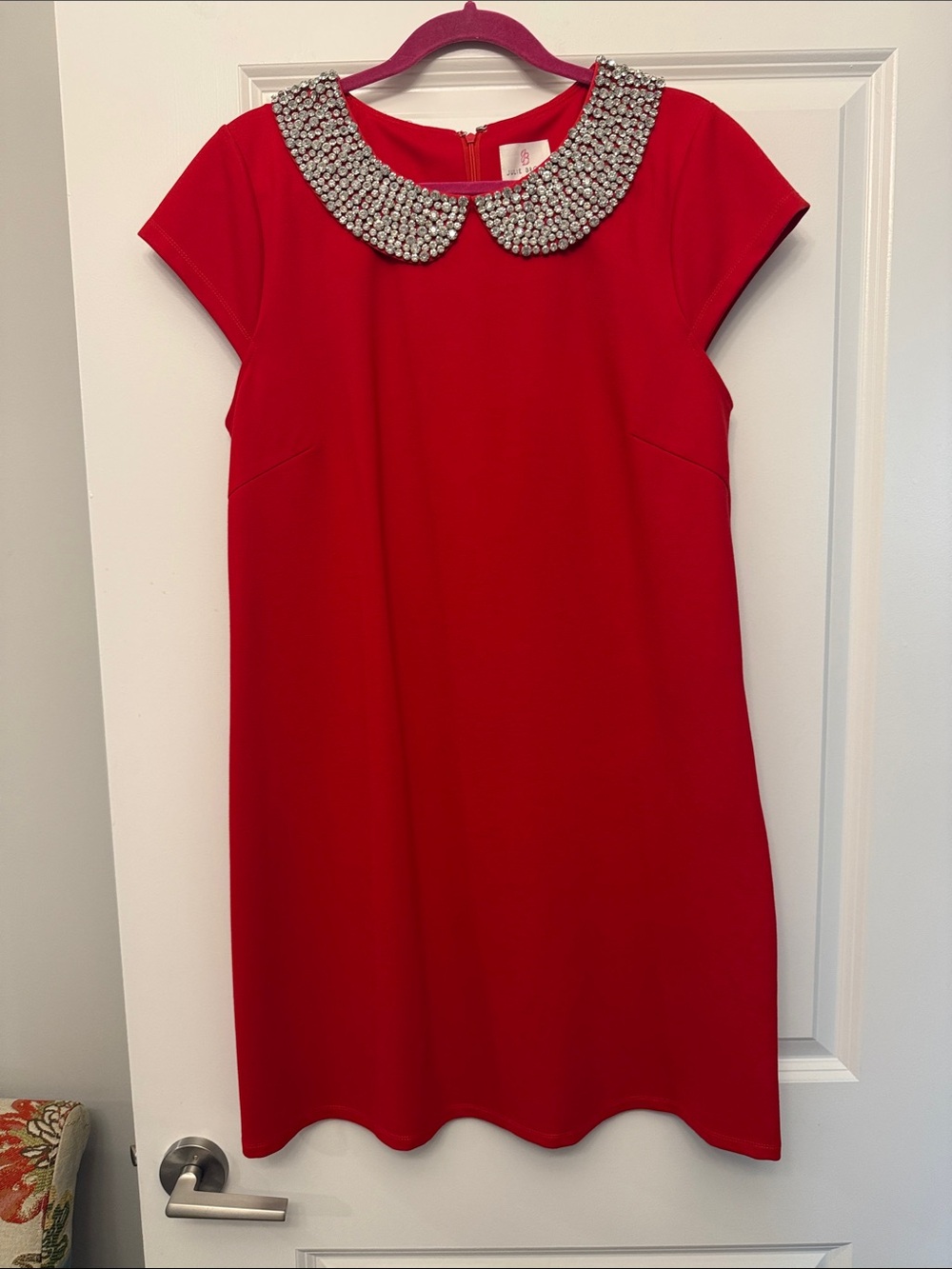 JB by Julie Brown Scarlet Midi Dress with Jeweled Peter Pan Collar
